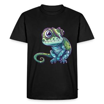 Big-eyed charm chameleon friends - Men's Premium Organic T-Shirt - black - Front - Nico (187cm)