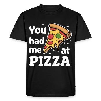 Pizza Italie Restauration rapide - T-shirt Premium bio Homme - noir - Devant - Nico (187cm)