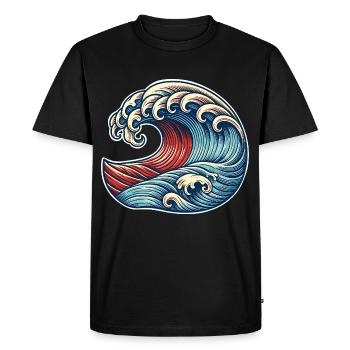Vague - T-shirt Premium bio Homme - noir - Devant - Nico (187cm)