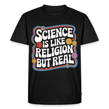 Athéisme, athée, anti-religion, agnostique - T-shirt Premium bio Homme - noir - Devant - Nico (187cm)