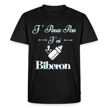 J peux pas j'ai biberon - T-shirt Premium bio Homme - noir - Devant - Nico (187cm)