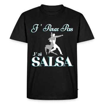 je peux pas j'ai salsa - T-shirt Premium bio Homme - noir - Devant - Nico (187cm)
