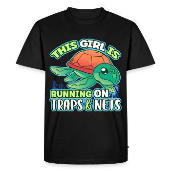 Cette fille court sur des pièges et des filets - T-shirt Premium bio Homme - noir - Devant - Nico (187cm)