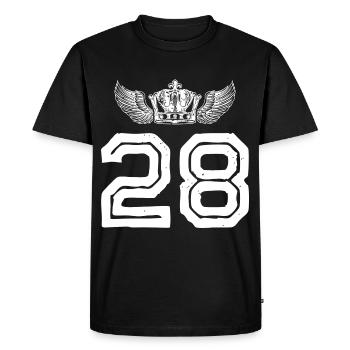 28 Couronne numérique - T-shirt Premium bio Homme - noir - Devant - Nico (187cm)