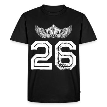 26 Number crown - Men's Premium Organic T-Shirt - black - Front - Nico (187cm)