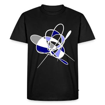 Lignes et formes abstraites - inspiration - T-shirt Premium bio Homme - noir - Devant - Nico (187cm)