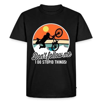 Cyclisme VTT - Dark Vintage - T-shirt Premium bio Homme - noir - Devant - Nico (187cm)