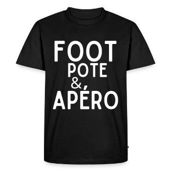 Foot Pote et Apéro - T-shirt Premium bio Homme - noir - Devant - Nico (187cm)