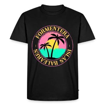 Formentera Été Sun Beach Sea Palms Vacances - T-shirt Premium bio Homme - noir - Devant - Nico (187cm)
