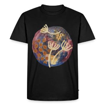 Abstract Flowersin Watercolor - Men's Premium Organic T-Shirt - black - Front - Nico (187cm)