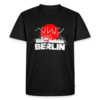 Berlin Germany City Skyline Japan Sun - Men's Premium Organic T-Shirt - black - Front - Nico (187cm)
