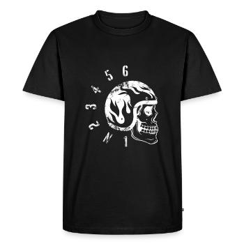 Old-School bike skull - T-shirt Premium bio Homme - noir - Devant - Nico (187cm)