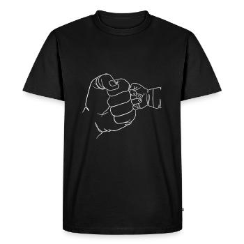 Hand in hand love family child - Men's Premium Organic T-Shirt - black - Front - Nico (187cm)