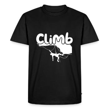Climb climbing art - Men's Premium Organic T-Shirt - black - Front - Nico (187cm)