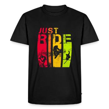 Just ride Sports d'hiver - T-shirt Premium bio Homme - noir - Devant - Nico (187cm)