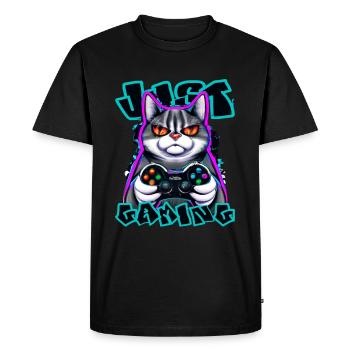 Gamingcat - Men's Premium Organic T-Shirt - black - Front - Nico (187cm)