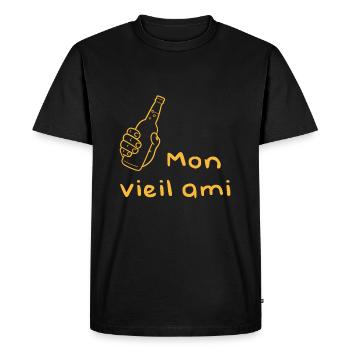 Alcool mon vieil ami humour - T-shirt Premium bio Homme - noir - Devant - Nico (187cm)