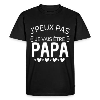 J'peux pas je vais être papa annonce naissance - T-shirt Premium bio Homme - noir - Devant - Nico (187cm)