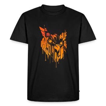 Hibou circuit imprimé - T-shirt Premium bio Homme - noir - Devant - Nico (187cm)