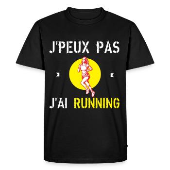 J'Peux Pas J'Ai Running - T-shirt Premium bio Homme - noir - Devant - Nico (187cm)