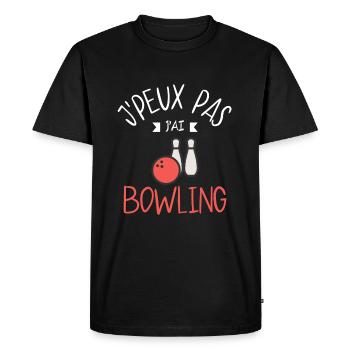 J'peux pas j'ai bowling - T-shirt Premium bio Homme - noir - Devant - Nico (187cm)