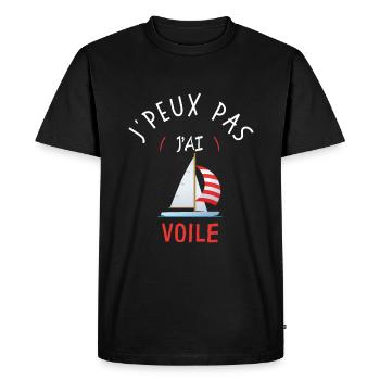 J'Peux Pas J'Ai Voile rouge - T-shirt Premium bio Homme - noir - Devant - Nico (187cm)