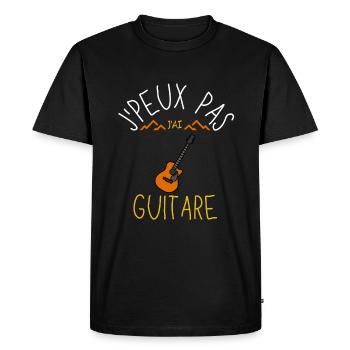 J'peux pas j'ai guitare cadeau humour - T-shirt Premium bio Homme - noir - Devant - Nico (187cm)