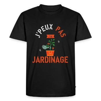 J Peux Pas J Ai Jardinage - T-shirt Premium bio Homme - noir - Devant - Nico (187cm)