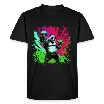Cool coloré Panda Boxer MMA Arts Martiaux - T-shirt Premium bio Homme - noir - Devant - Nico (187cm)