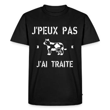 J Peux Pas J ai Traite - T-shirt Premium bio Homme - noir - Devant - Nico (187cm)