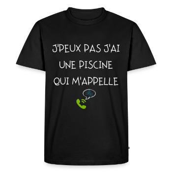 J peux pas j ai une piscine qui m appelle - T-shirt Premium bio Homme - noir - Devant - Nico (187cm)