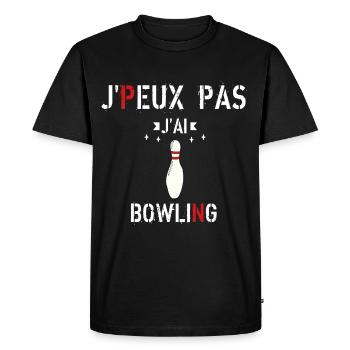J Peux Pas J Ai Bowling - T-shirt Premium bio Homme - noir - Devant - Nico (187cm)