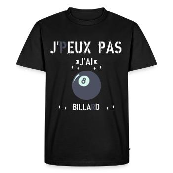J Peux Pas J ai Billard - T-shirt Premium bio Homme - noir - Devant - Nico (187cm)
