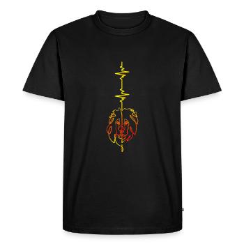 Heartbeat vertical lion - Men's Premium Organic T-Shirt - black - Front - Nico (187cm)