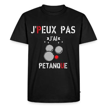J Peux Pas J ai Pétanque - T-shirt Premium bio Homme - noir - Devant - Nico (187cm)