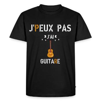 J Peux Pas J Ai Guitare - T-shirt Premium bio Homme - noir - Devant - Nico (187cm)
