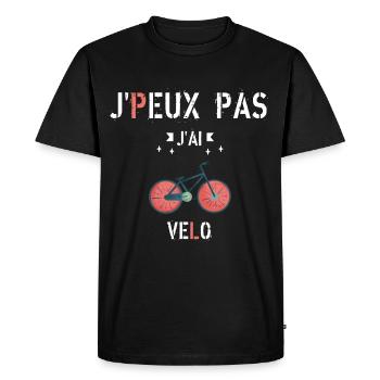J Peux Pas J Ai Vélo - T-shirt Premium bio Homme - noir - Devant - Nico (187cm)