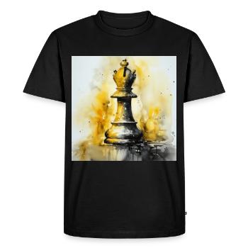 Évêque d’échecs jaune - T-shirt Premium bio Homme - noir - Devant - Nico (187cm)