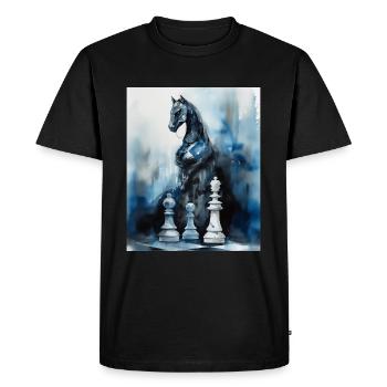 Blue Chess Knight a pris vie - T-shirt Premium bio Homme - noir - Devant - Nico (187cm)