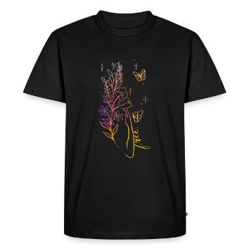 liberated woman line art color - Men's Premium Organic T-Shirt - black - Front - Nico (187cm)
