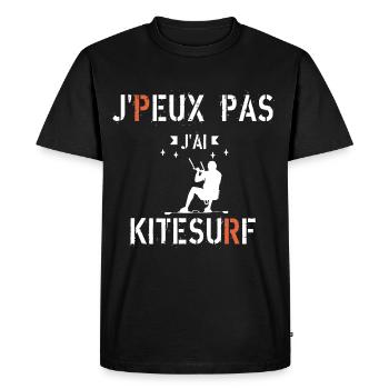 Je peux pas j ai kitesurf - T-shirt Premium bio Homme - noir - Devant - Nico (187cm)