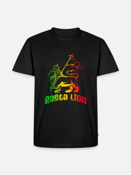 Rasta Lion - Men's Premium Organic T-Shirt - black