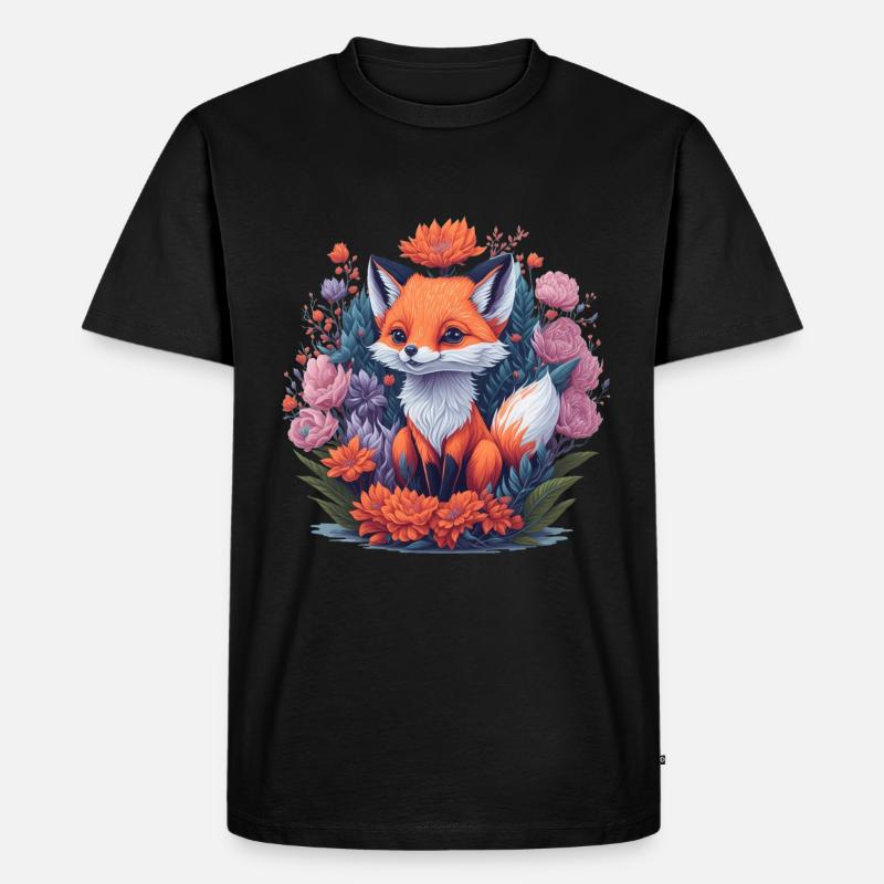 Fuchs - Männer Premium Bio T-Shirt - Schwarz
