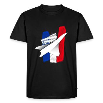 Concorde avion de ligne made in FRA. - T-shirt Premium bio Homme - noir - Devant - Nico (187cm)