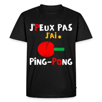 J peux pas j ai ping pong - T-shirt Premium bio Homme - noir - Devant - Nico (187cm)