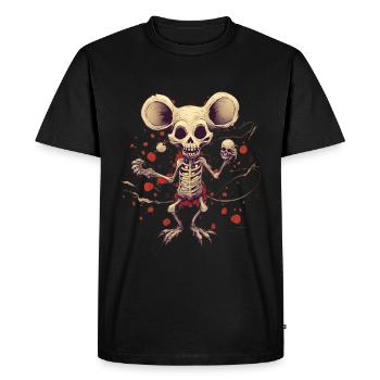 Skeleton Mouse - Men's Premium Organic T-Shirt - black - Front - Nico (187cm)