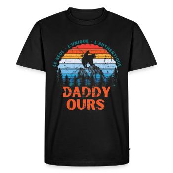 Daddy Bear - Men's Premium Organic T-Shirt - black - Front - Nico (187cm)