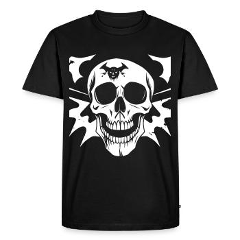 Horreur Crâne Crâne Art Crâne Gothique Heavy Metal - T-shirt Premium bio Homme - noir - Devant - Nico (187cm)