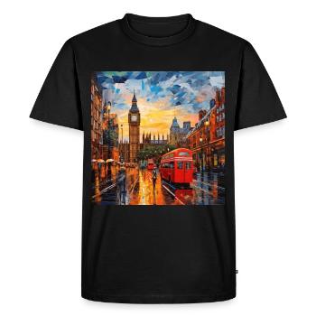 Art fragmentaire de la ville de Londres - T-shirt Premium bio Homme - noir - Devant - Nico (187cm)