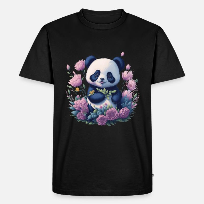 Panda - Männer Premium Bio T-Shirt - Schwarz